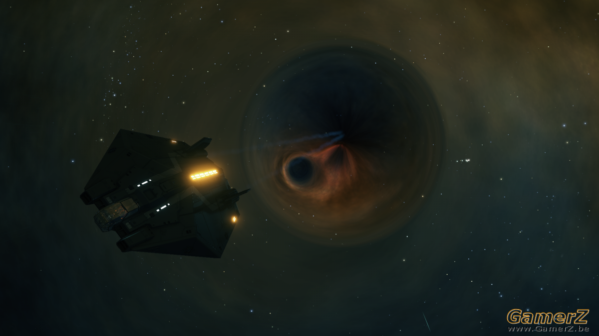 elite dangerous flying into a black hole